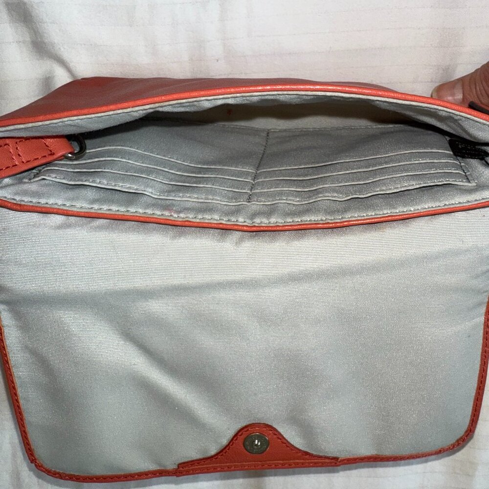 Coach Salmon Pink Leather Wristlet Clutch - Picture 3 of 5